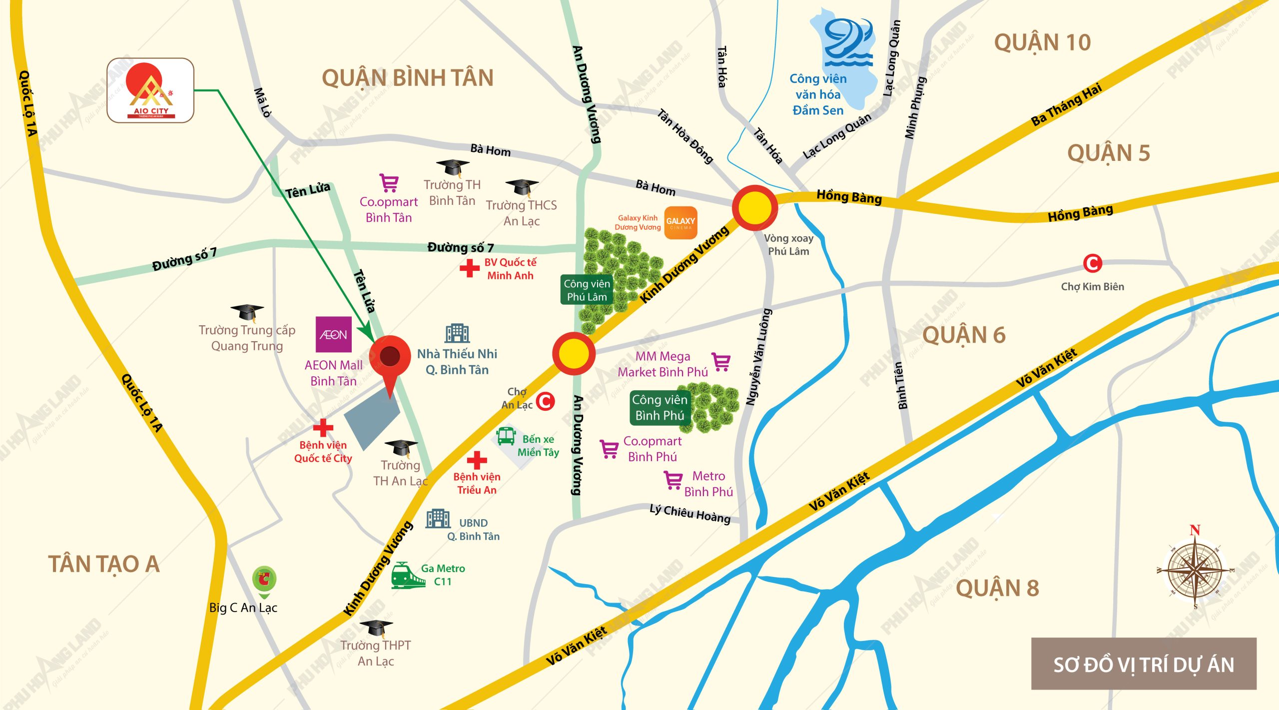 Vị trí dự án Aio City Bình Tân