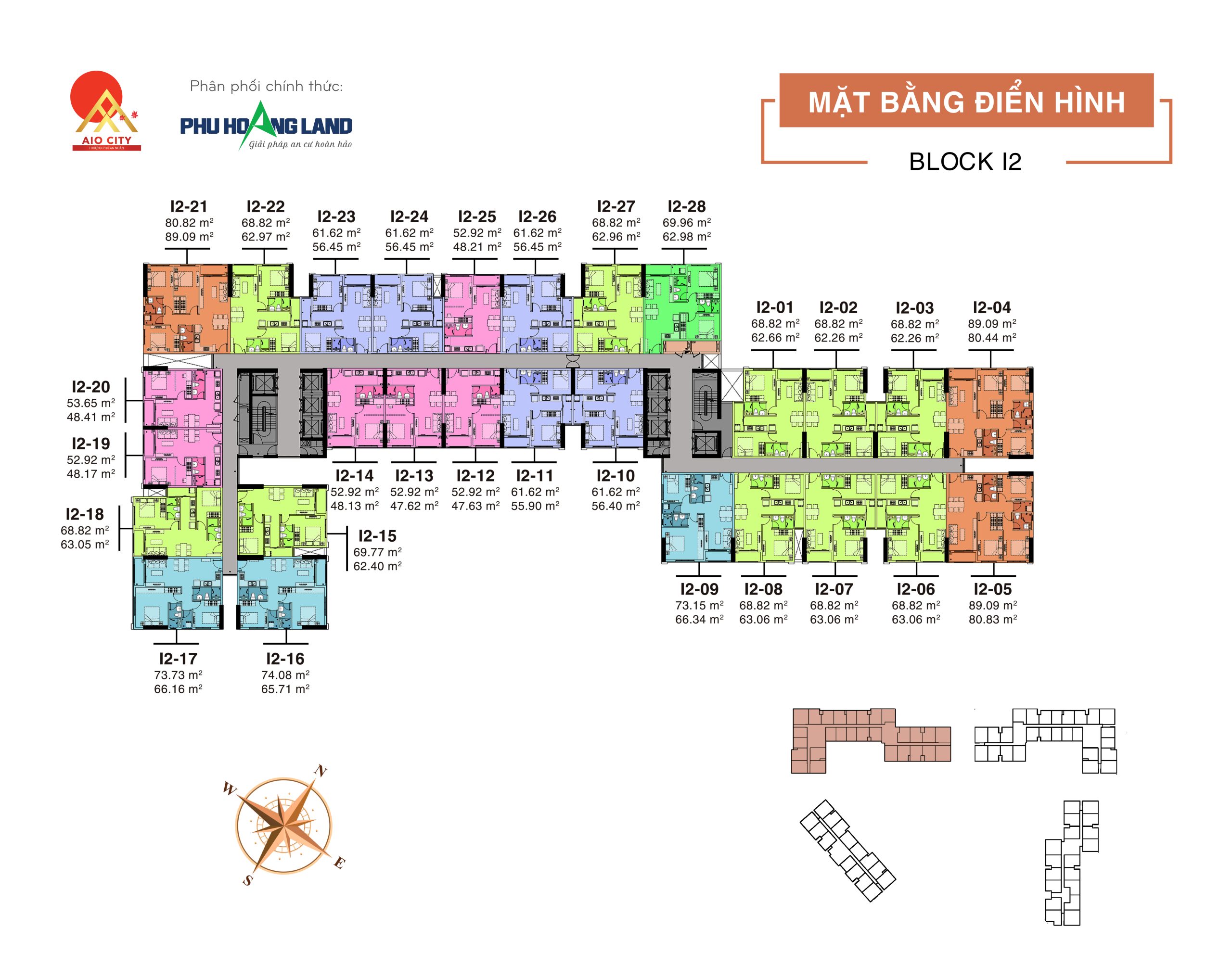 Mặt bằng tháp I2 Aio City