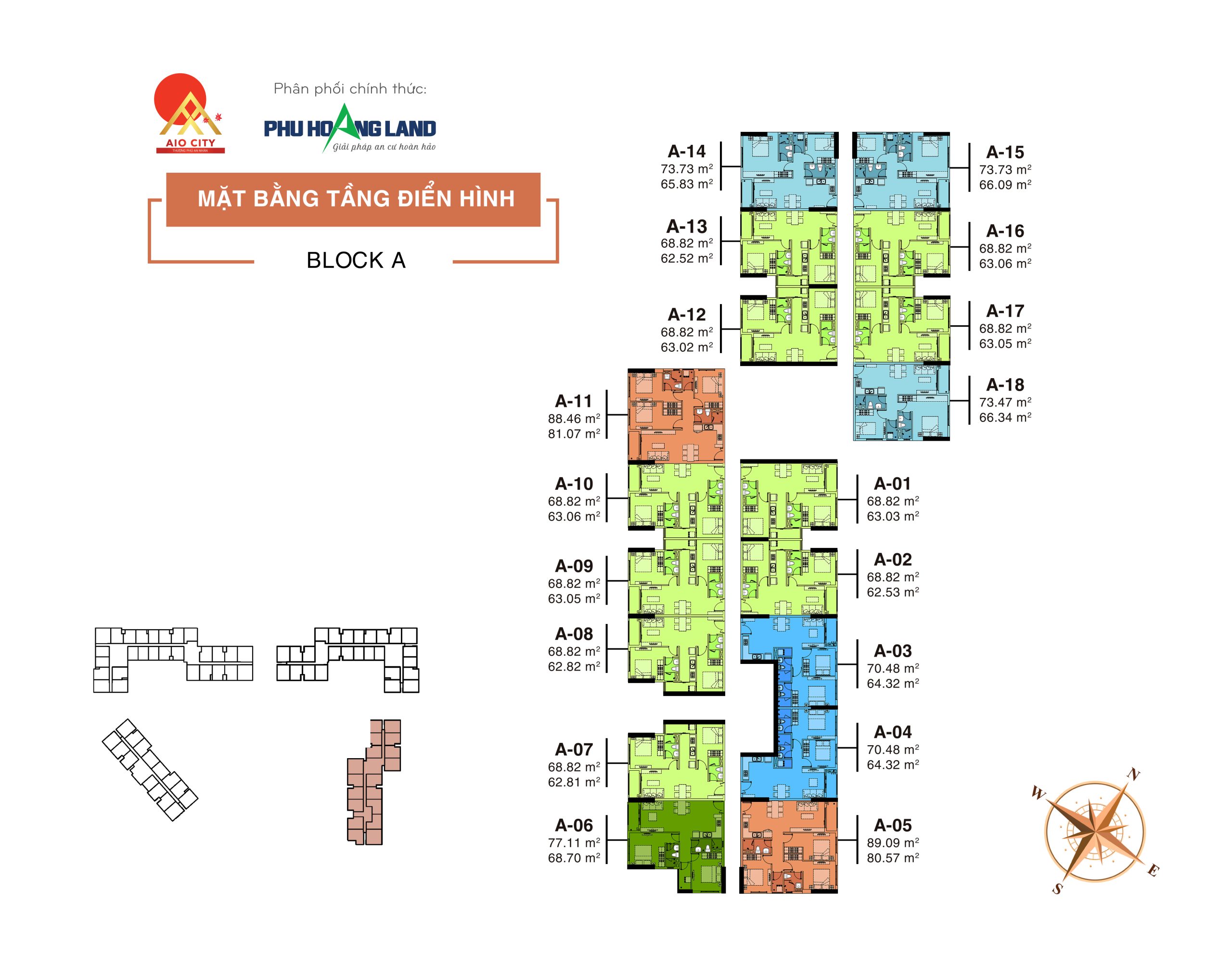 Mặt bằng tháp A Aio City