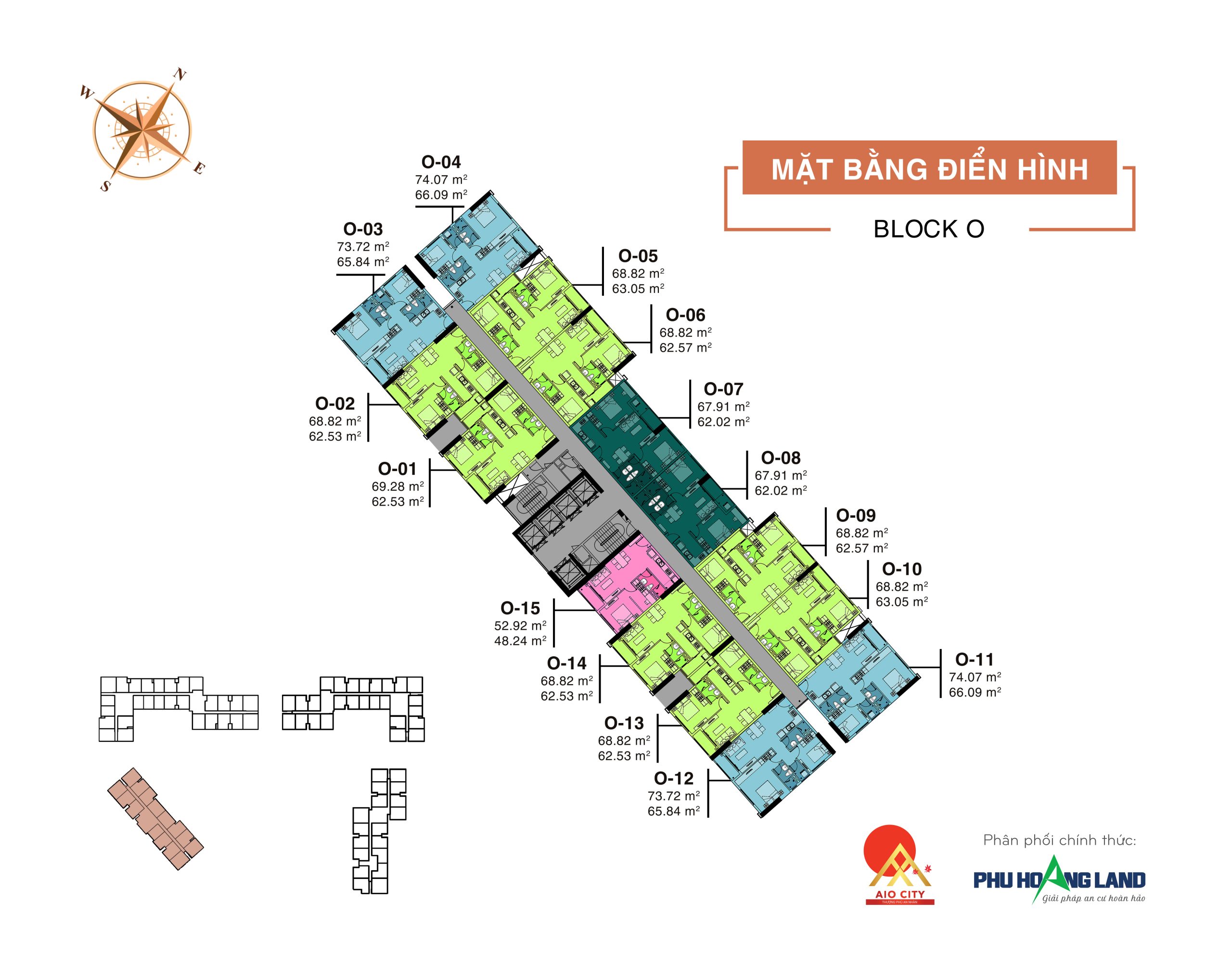 Mặt bằng tháp O Aio City