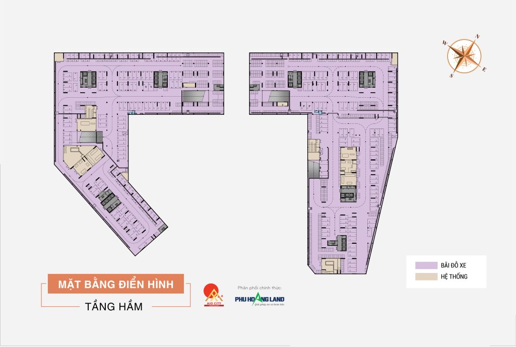 Mặt bằng tầng hầm Aio City